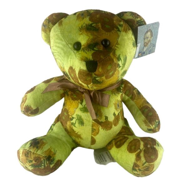VAN GOGH Exhibit Teddy Bear Sunflowers Immersive Experience Yellow Plush 9 in - Picture 1 of 4